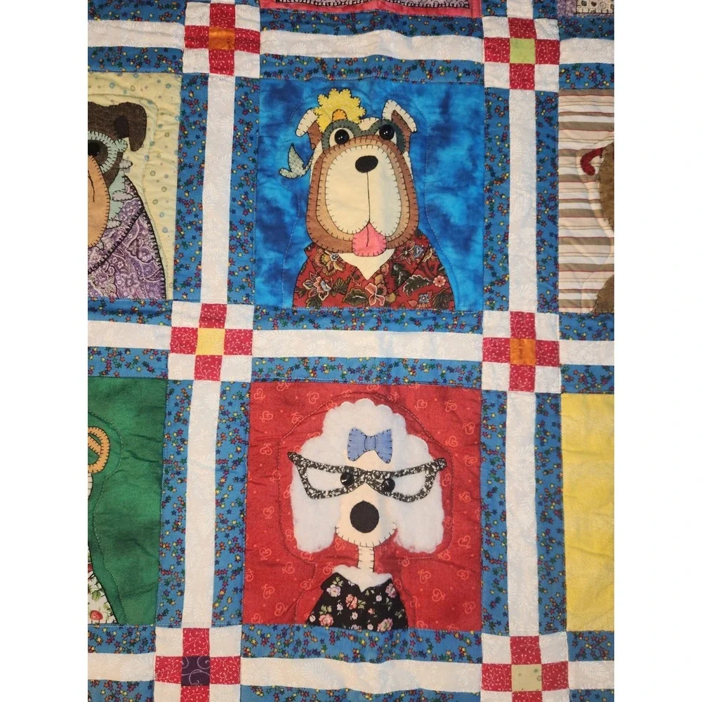 Amy Bradley Dazzling Dogs Pattern Handmade Quilt‎ Appliqué Design~69